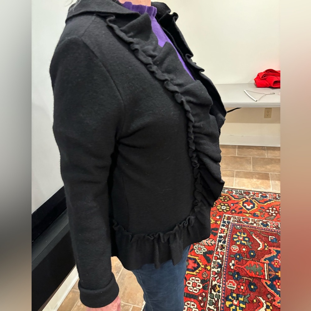 Black RuffleCardigan - Picture 7 of 9